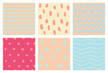 Seamless doodle background set