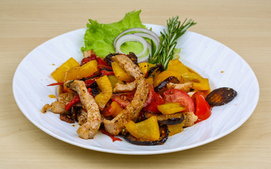 Fried pork with vegetables