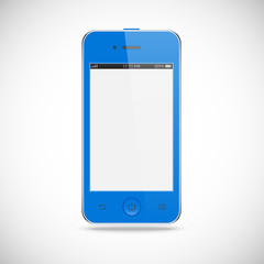 realistic detailed smartphone with touch screen isolated