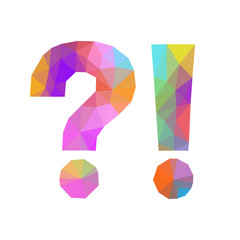 low poly exclamation mark question isolated polygonal - 88679089