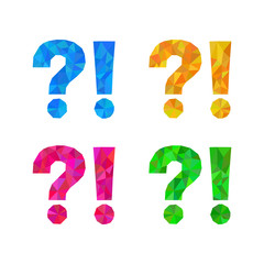 set an exclamation point and question mark on a white background