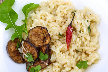 Risotto with eggplant