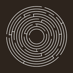 White circular maze on a black background - 88679236