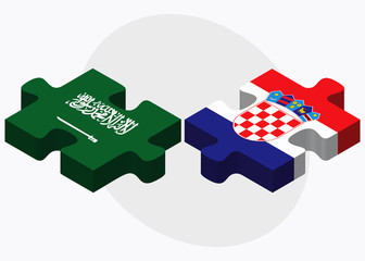 Saudi Arabia and Croatia Flags