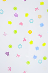 White background with colorful decooration