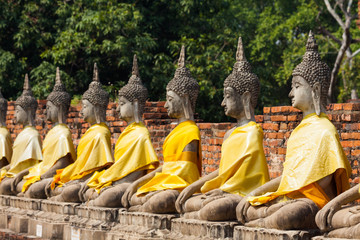 Fototapeta na wymiar Buddha Statues Ayutthaya Thailand