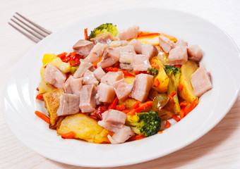 vegetables with fish