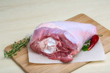 Raw turkey leg