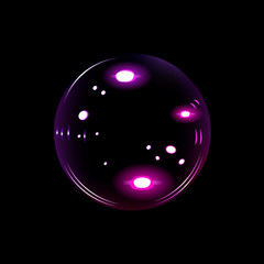 transparent bubble rainbow on a black background