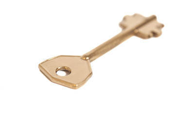 golden key on white background