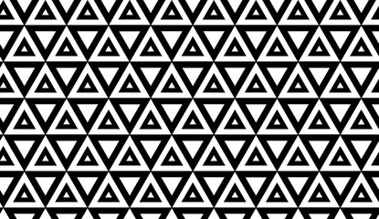 Vector black and white seamless pattern triangles,Modern textile print with illusion, abstract texture, Symmetrical repeating background
