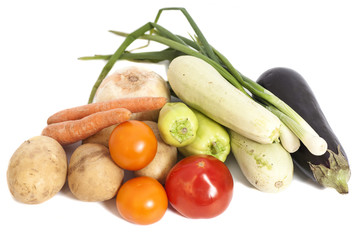 Fresh vegetables isolated on white
