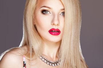 Beautiful Blond Woman Portrait close-up