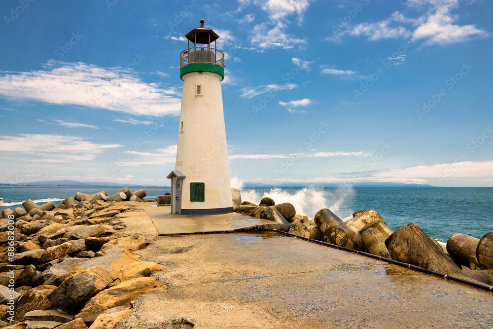 Wall mural Santa Cruz Harbor Lighthouse, Walton Lighthouse, California