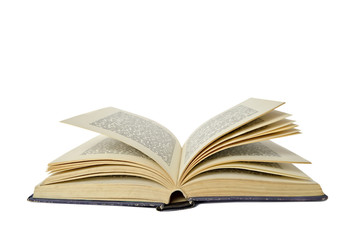 Open book isolated on white background
