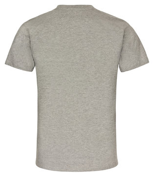 T-Shirt unifarben graumeliert R&uuml;cken