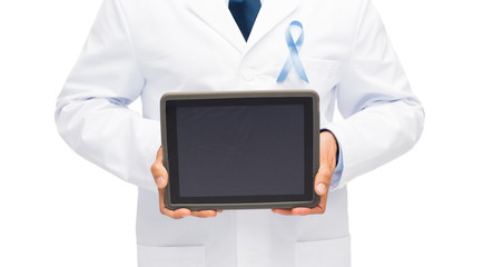 doctor with prostate cancer awareness ribbon