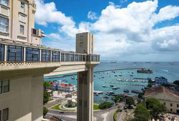 Brazil, Salvador, the elevator Lacerda and the Mercedo Modelo in the background