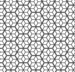 Vector black and white seamless sacred geometry pattern ,Modern textile print with illusion, abstract texture, Symmetrical repeating background
