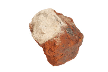 Obraz premium Piece of broken red brick isolated on white background