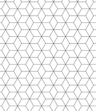 Vector black and white seamless sacred geometry pattern ,Modern textile print with illusion, abstract texture, Symmetrical repeating background
