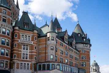 Fototapeta na wymiar Canada, Quebec, Quebec city, the Frontenac castle seen from the Governors promenade