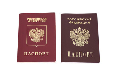 Russian Passports isolated on white