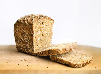Loaf of bread on a wooden board