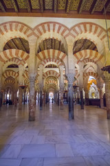 CORDOBA, SPAIN September 5, 2014: .arches and columns of red