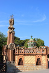 Naklejka premium Ein Teil der Güell Pavillons von Gaudi in Barcelona