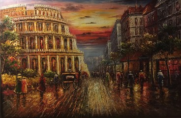 vintage roman colosseum paint