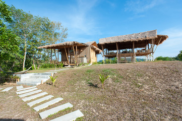 Phu-Re Hut Resort ; Bamboo bungalows in resort area of koh Phaya