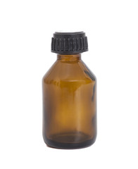 Medicine bottle of brown glass