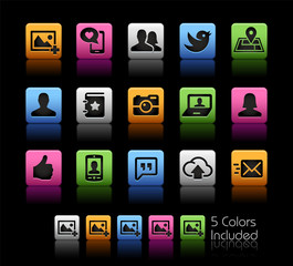 Social Icons // ColorBox Series -- The Vector file includes 5 color versions for each icon in different layers --