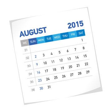 August 2015 American Calendar
