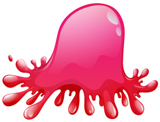 Pink color splash on white