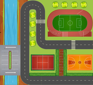 Roads and sports facilities