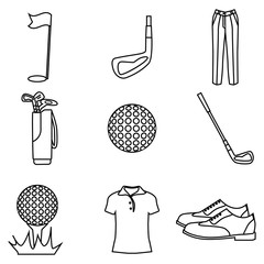 Set of golf club logos