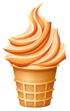 Soft ice-cream in cone
