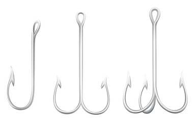 Series of fishing hooks