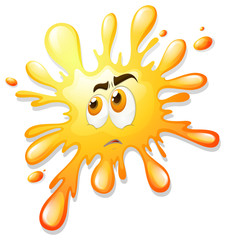 Yellow color splash with face