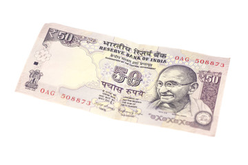 Obraz na płótnie Canvas Fifty Rupee note (Indian currency)