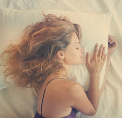 Beautiful young woman sleeping