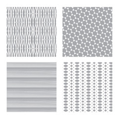 Set of monochrome geometric patterns. Vector illustration.