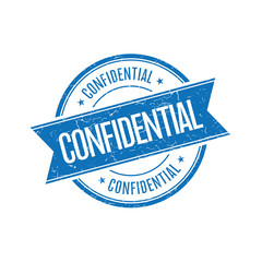Confidential grunge retro isolated stamp