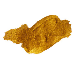 Gold Shining Paint Stain Hand Drawn Illustration