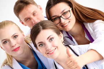 Confident team of young doctors willing to work