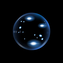 bubble with round highlights on a black background