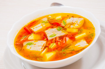 Fish soup with vegetables