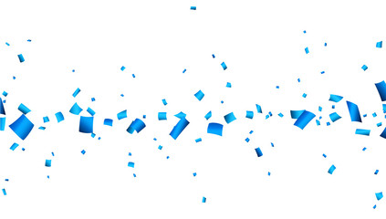 Blue confetti celebration banner.